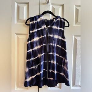 Zip up tie dye tank top